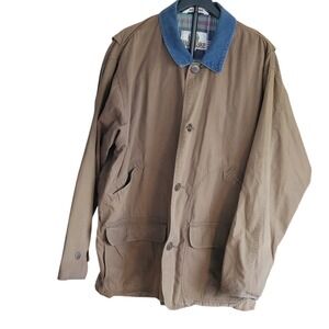 Vtg Woodlake Barn Chore Jacket Men Utility Canvas Plaid Lined Hunting 90's Sz L